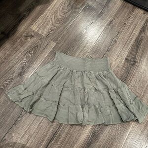 Pink Lily Smocked Sage Green Skort